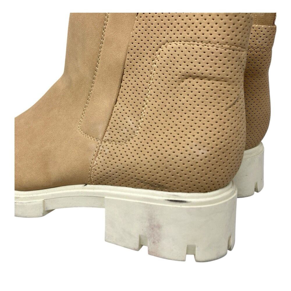 Journee‎ Collection Tan Faux Leather Chunky Lug Sole Ankle Boots - Picture 8 of 15